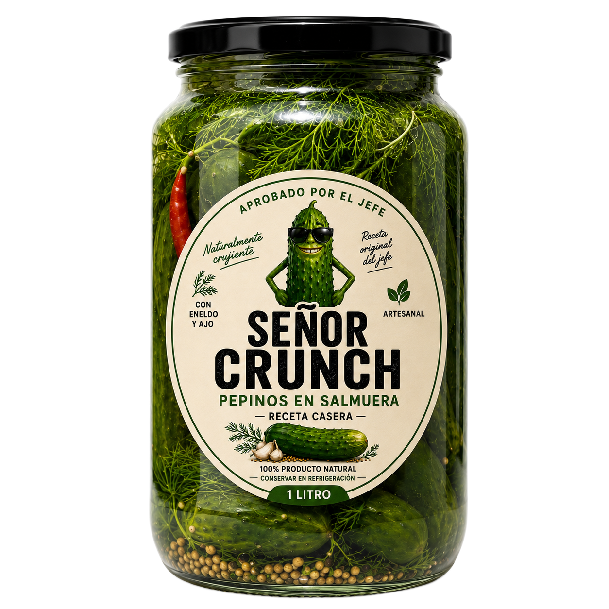 Señor Crunch jar — pickles in brine, 1 liter