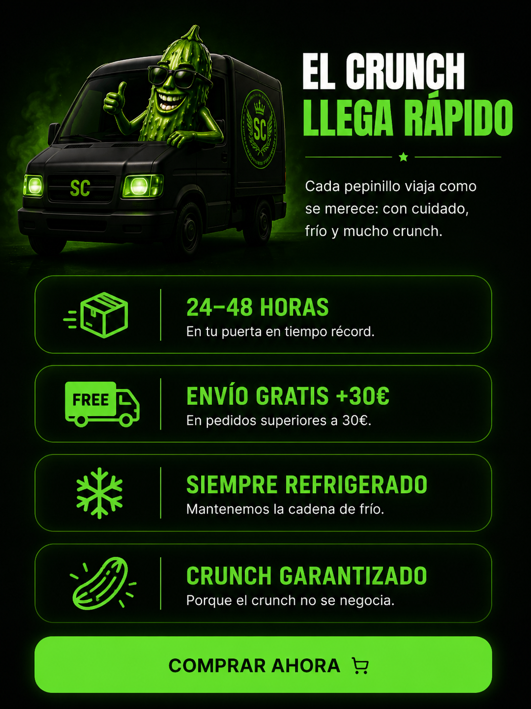 Fast, free, refrigerated delivery